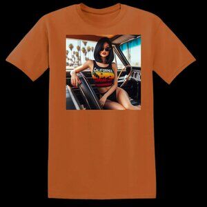 NWT Cali Dreamin' Crew Neck Coastal Cruise Short Sleeve Graphic Tee (Orange)